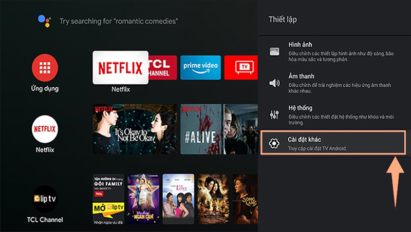 Tại phần “Cài đặt”, chọn vào “Cài đặt khác”