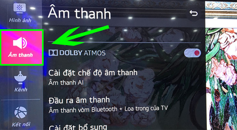 Tìm và chọn mục “Âm thanh” (Sound)