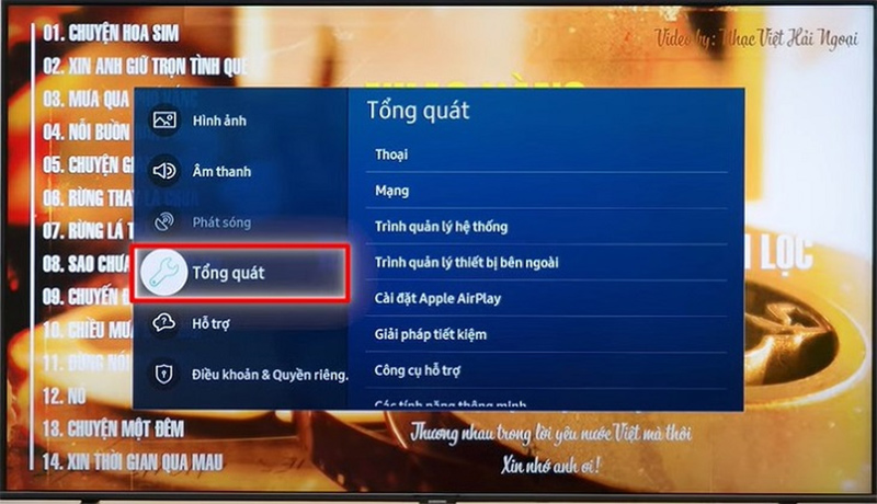 Vào thư mục “Cài đặt” rồi chọn “Tổng quát”