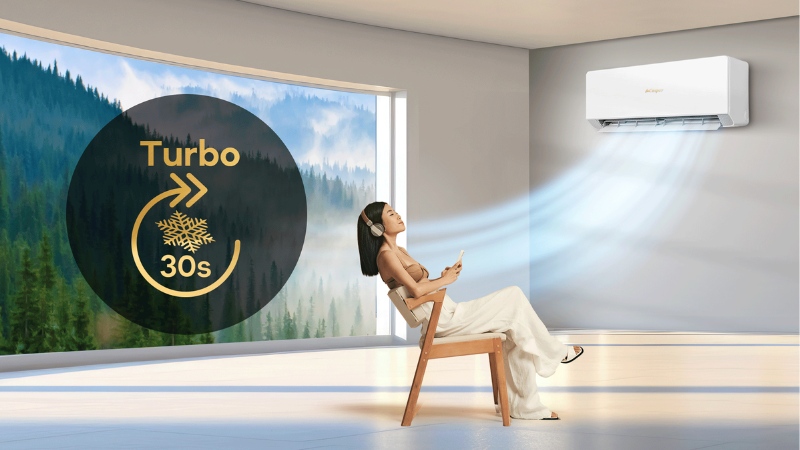 Chế độ làm lạnh nhanh Turbo trên điều hòa Casper