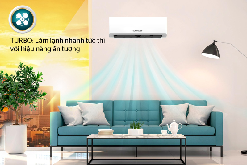 Chế độ Turbo làm lạnh nhanh trên máy lạnh Sunhouse
