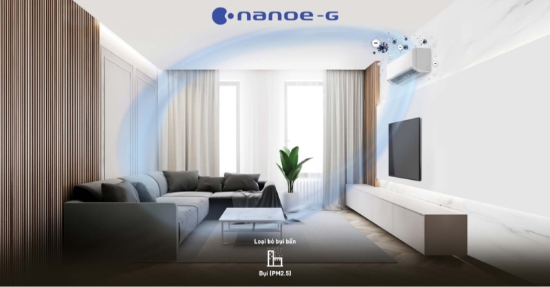 Công nghệ nanoe-G loại bỏ bụi mịn PM2.5 trên Panasonic CU/CS-PU9AKH-8