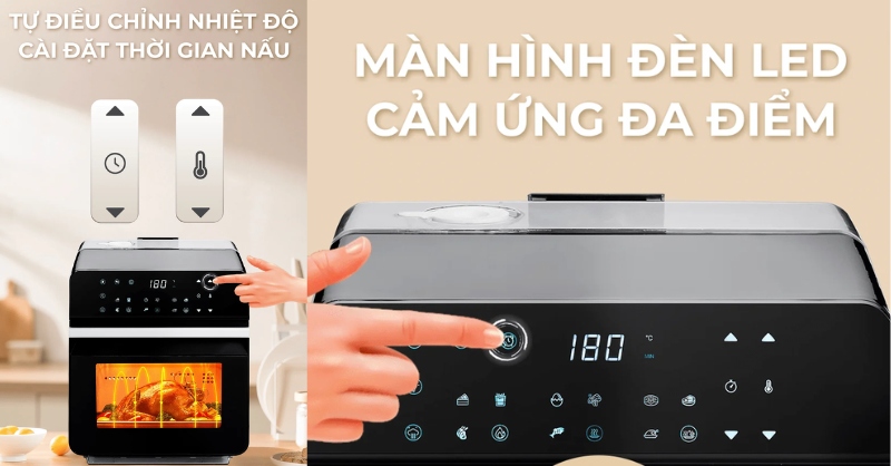 Hẹn giờ nấu qua bảng điều khiển cảm ứng