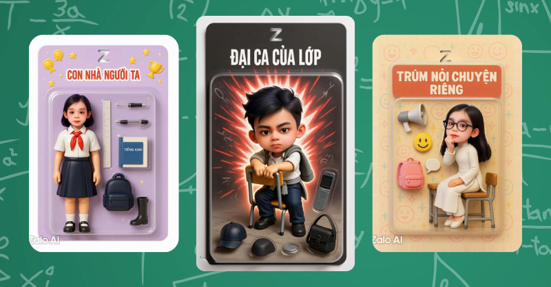 Tạo ảnh vỉ đồ chơi học sinh bằng Zalo AI