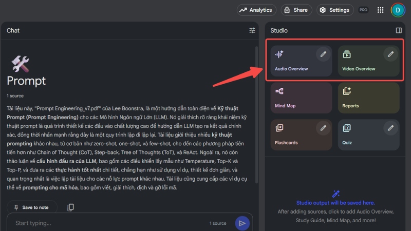Tính năng Audio Overview và Video Overview
