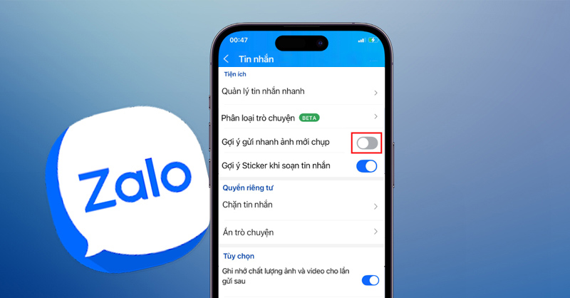Cách tắt gợi ý gửi ảnh trên Zalo nhanh chóng, đơn giản