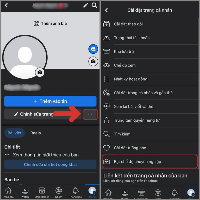 Bật chế độ chuyên nghiệp trên Facebook