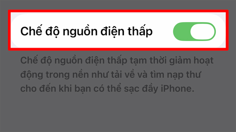 Kích hoạt chế độ nguồn điện thấp