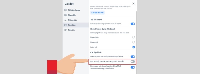 Bật chức năng đang soạn tin trên Zalo