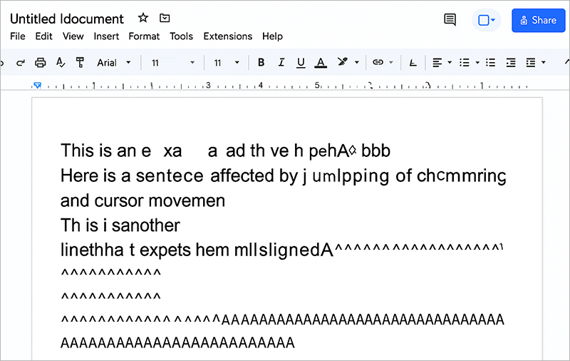 Google Docs bị nhảy chữ là gì và biểu hiện ra sao?