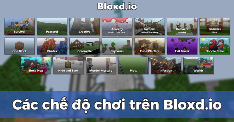 Các chế độ trò chơi của game Bloxd.io