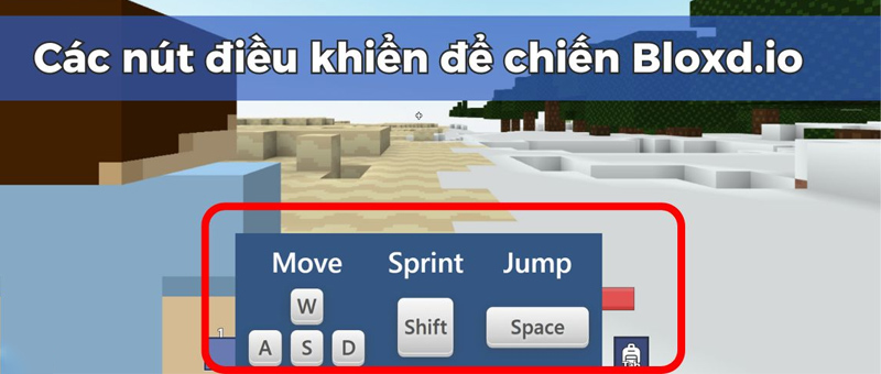 Các nút điều khiển để chiến game Bloxd.io