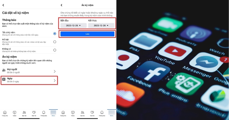 Cách ẩn thông báo kỷ niệm theo ngày cụ thể