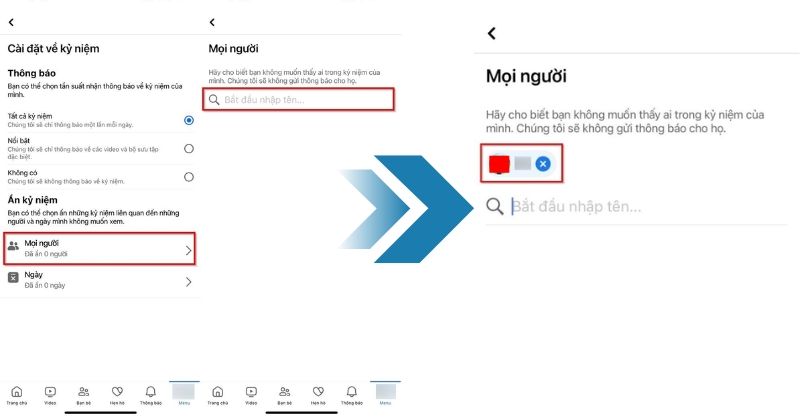 Cách ẩn thông báo kỷ niệm với người cụ thể