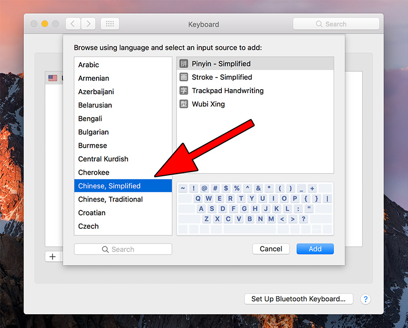 Cách cài bàn phím tiếng Trung trên macOS