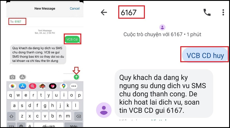 Đăng ký và hủy đăng ký SMS chủ động Vietcombank với cú pháp đơn giản
