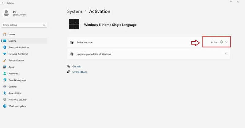 Kiểm tra trạng thái kích hoạt của Windows 11