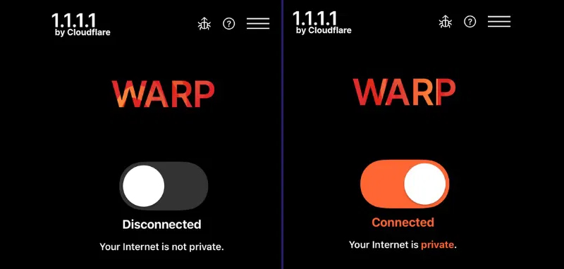 Cài đặt 1.1.1.1 qua app trên điện thoại