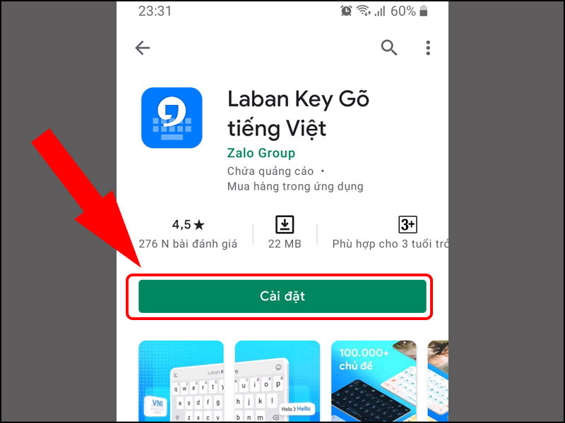 Tải ứng dụng bàn phím từ Google Play hoặc App Store