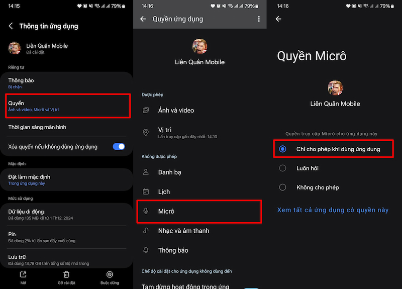Cấp quyền Micro cho Liên Quân