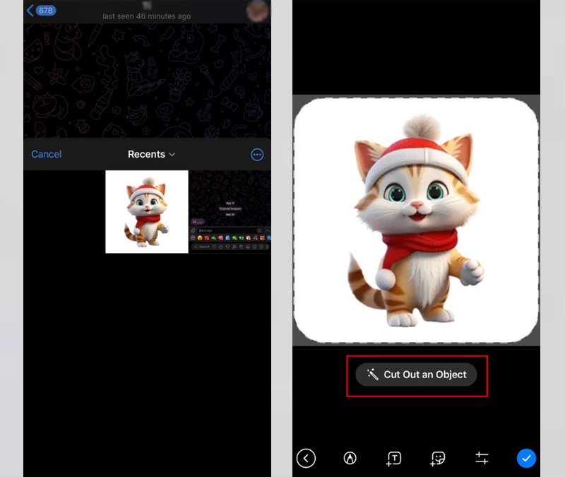 Nhấn vào mục Cut Out an Object để bắt đầu tạo Sticker 