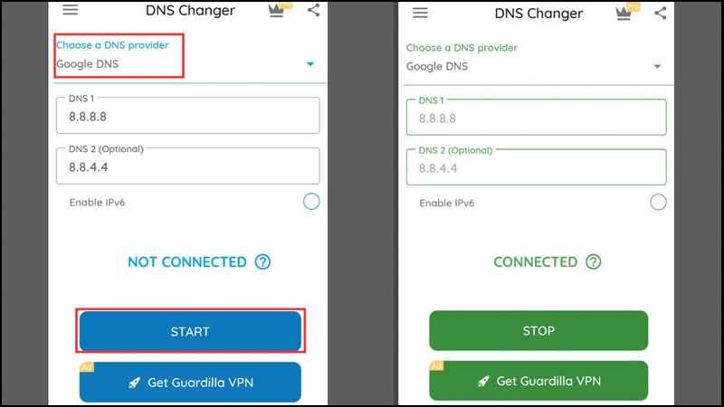 Chọn từ danh sách các máy chủ có sẵn tại mục Choose a DNS provider