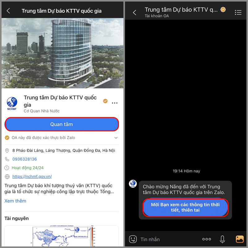 Chọn Quan tâm và Mời Bạn xem các thông tin thời tiết, thiên tai 