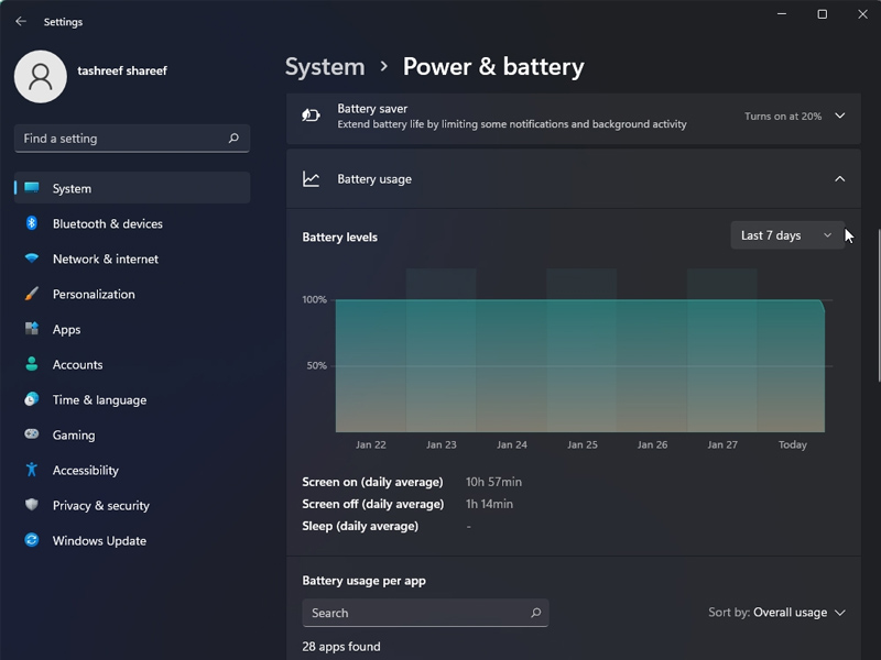 Truy cập vào Settings và chọn Power & battery