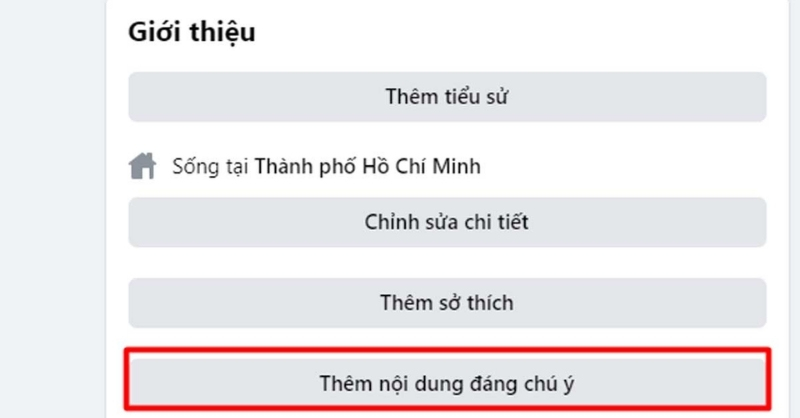 Chọn Thêm nội dung đáng chú ý