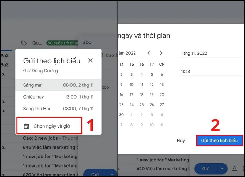 Cách hẹn giờ gửi mail trong Gmail trên máy tính