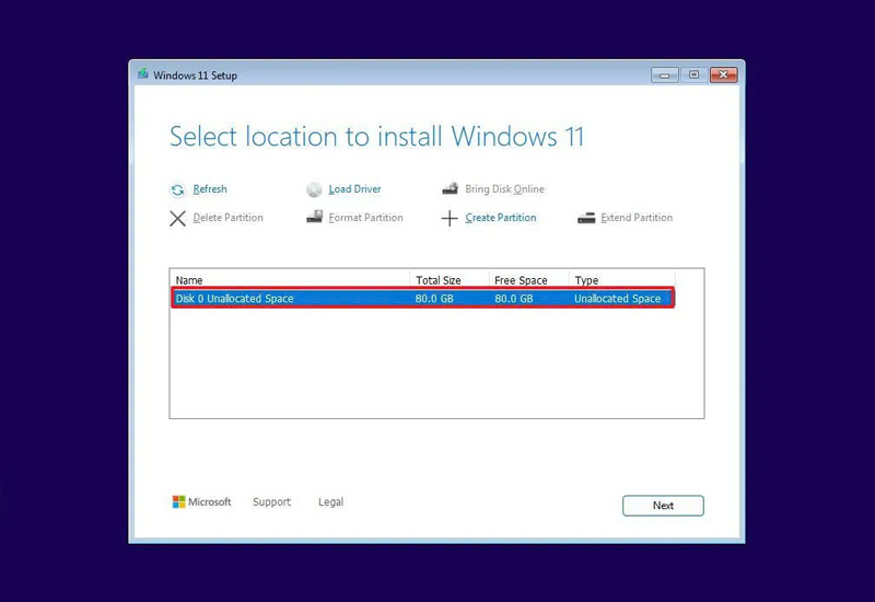 Choose the main hard drive