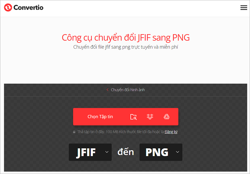 Cách chuyển JFIF sang PNG online
