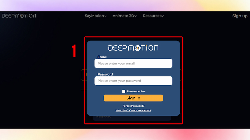 Đăng nhập Deepmotion AI