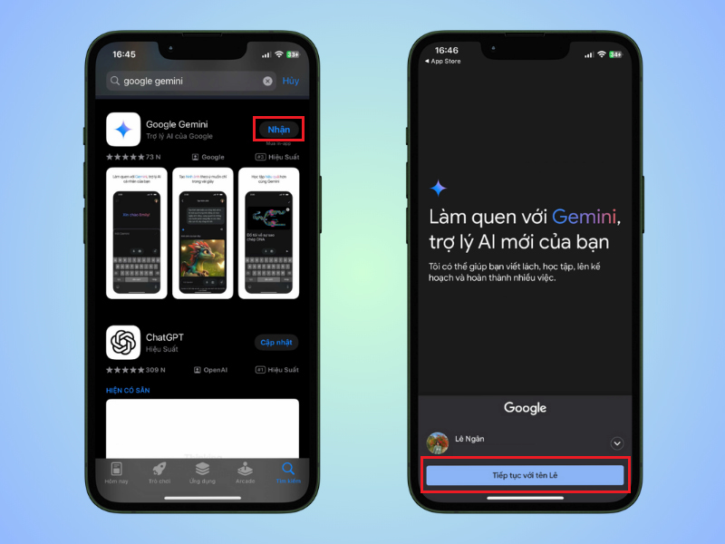 Đăng nhập Gemini bằng tài khoản Google