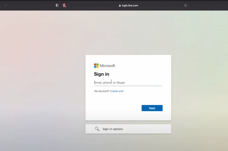 Đăng nhập tài khoản Microsoft 
