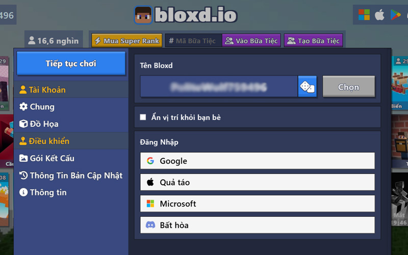 Truy cập vào giao diện trang chủ game Bloxd.io