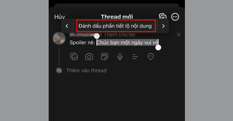 Đánh dấu phần tiết lộ nội dung (spoiler) để kích hoạt hiệu ứng làm mờ