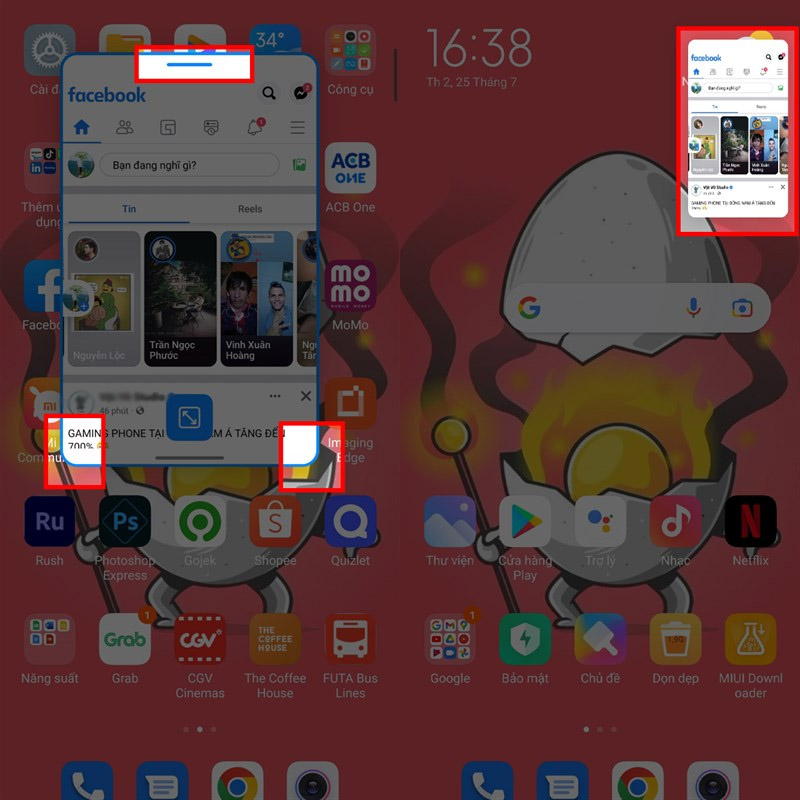 Di chuyển hoặc thu nhỏ cửa sổ nổi trên điện thoại Xiaomi