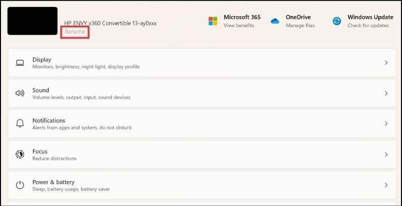 Đổi tên Admin Win 11 qua mục Settings