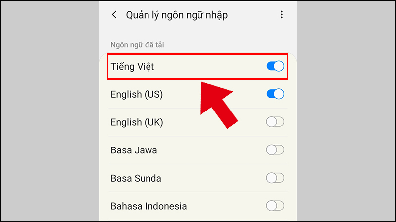 Thiết lập ngôn ngữ Tiếng Việt cho bàn phím Samsung 