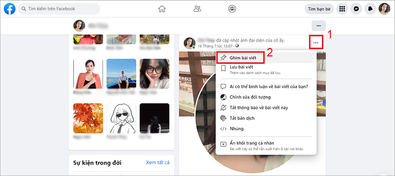 Cách ghim bài viết trên trang cá nhân Facebook