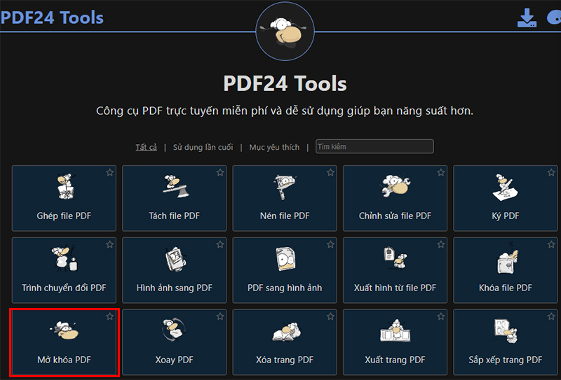 Gỡ mật khẩu file PDF với PDF24 Tools