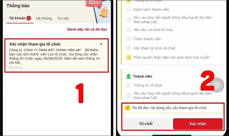 Kế toán tiến hành xác nhận