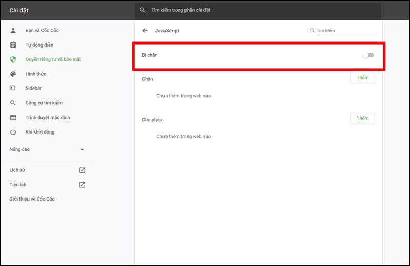 Tắt JavaScript và quay lại copy trang web muốn copy