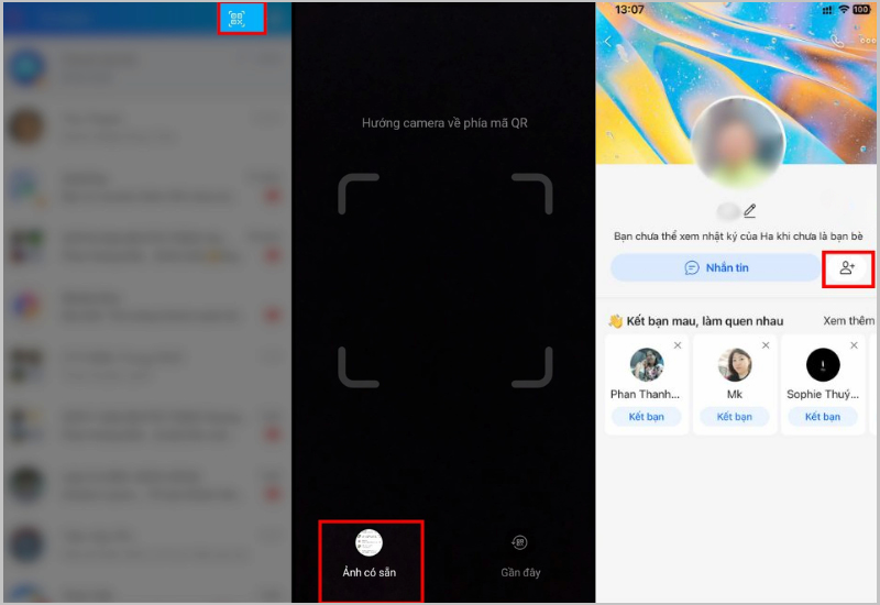 Kết bạn Zalo không cần số điện thoại thông qua mã QR