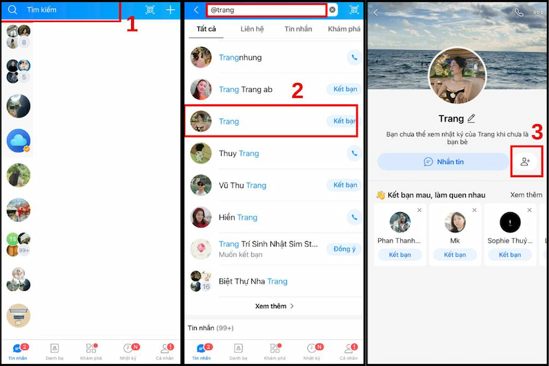 Kết bạn Zalo thông qua Username