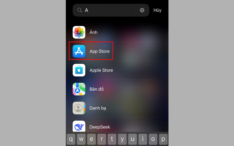 Truy cập vào ứng dụng App Store trên điện thoại iPhone 