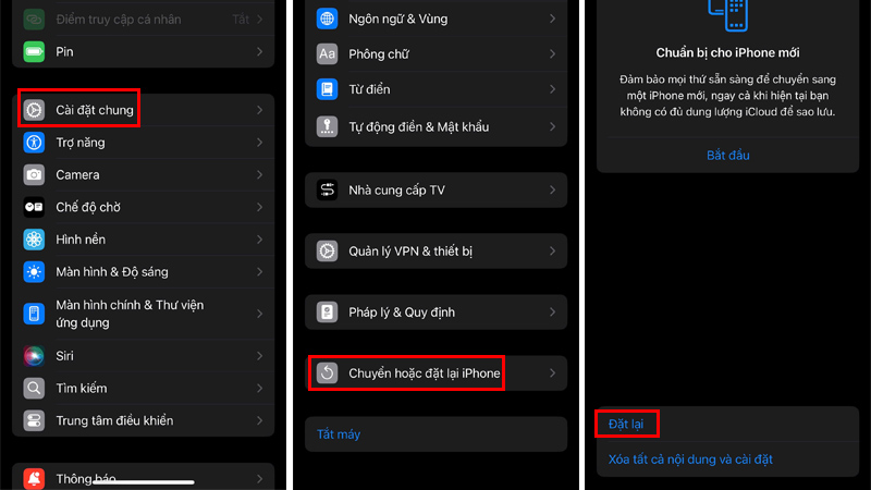 Chuyển hoặc đặt lại iPhone để khởi động lại bàn phím