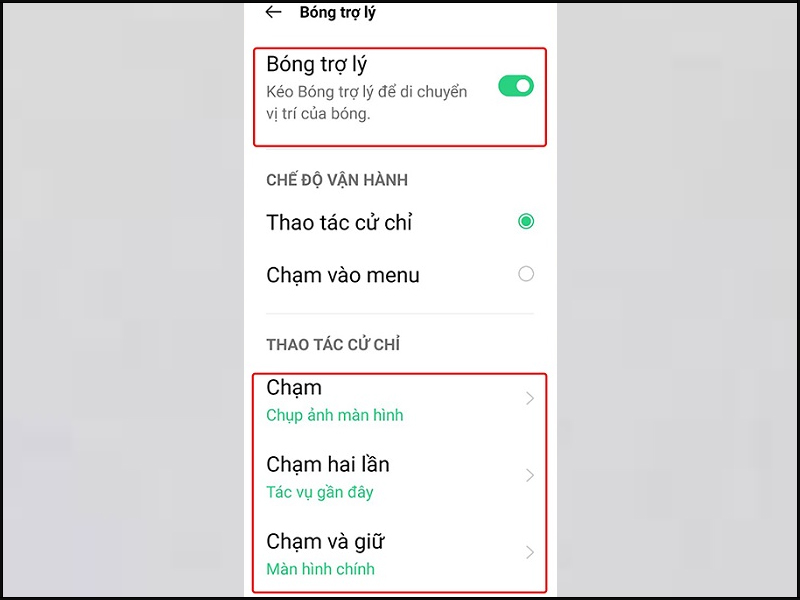 Kích hoạt Bóng trợ lý