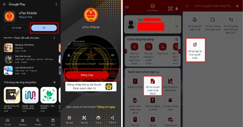 Lập tờ khai quyết toán thuế TNCN trên eTax